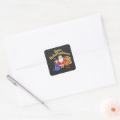 Happy HalloThanksgiving Lovers Design– Perfect Hal Vierkante Sticker (Envelop)