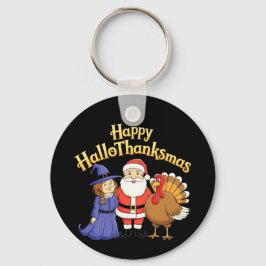 Happy HalloThanksgiving Lovers Design Sleutelhanger