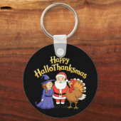 Happy HalloThanksgiving Lovers Design Sleutelhanger (Achterkant)