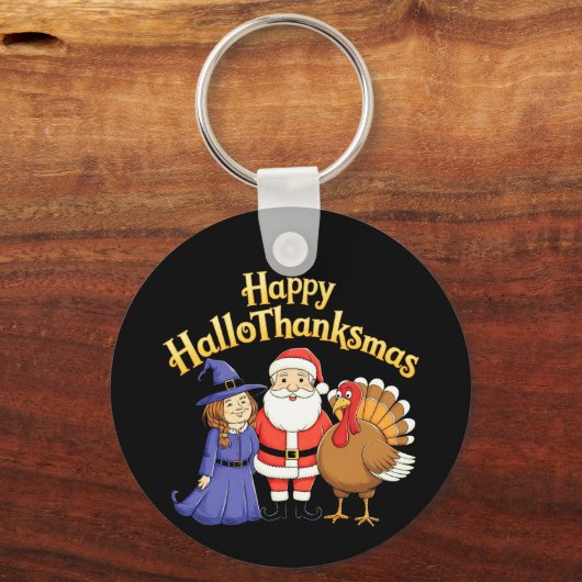 Happy HalloThanksgiving Lovers Design Sleutelhanger (Achterkant)