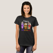 Happy Hallothanksmas Coffee Latte Halloween Thanks T-shirt (Voorkant volledig)