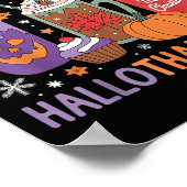 Happy Hallothanksmas Coffee Lover Halloween Merry  Poster (Hoek)