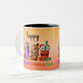 Happy HalloThanksMas Coffee Mok (Voorkant links)
