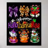 Happy Hallothanksmas Coquette Bow Coffee Latte Can Poster (Voorkant)