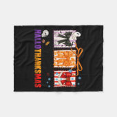 Happy Hallothanksmas Coquette Bows Halloween Bedan Fleece Deken (Voorkant (Horizontaal))