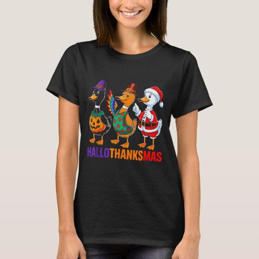Happy Hallothanksmas Duck Lover Halloween Merry Ch T-shirt (Voorkant)