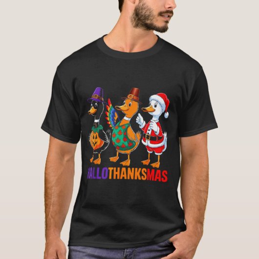 Happy Hallothanksmas Duck Lover Halloween Merry Ch T-shirt (Voorkant)