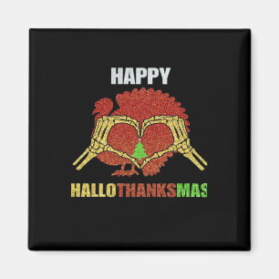 Happy Hallothanksmas Fun Holiday Season Mashup Magneet