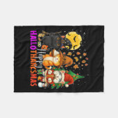 Happy Hallothanksmas Funny Halloween Thanksgiving  Fleece Deken (Voorkant (Horizontaal))