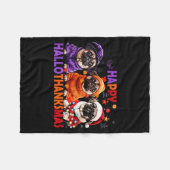 Happy Hallothanksmas Funny Pug Halloween Thanksgiv Fleece Deken (Voorkant (Horizontaal))