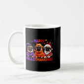 Happy Hallothanksmas Funny Pug Halloween Thanksgiv Koffiemok (Links)