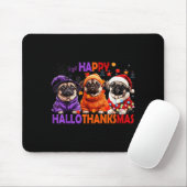 Happy Hallothanksmas Funny Pug Halloween Thanksgiv Muismat (Met muis)