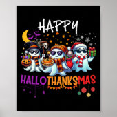 Happy Hallothanksmas Ghost Halloween Thanksgiving Poster (Voorkant)