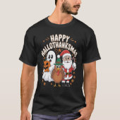 Happy Hallothanksmas Ghost Turkey Santa T-shirt (Voorkant)