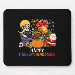 HAPPY HALLOTHANKSMAS GNOME Halloween Thanksgiving Muismat
