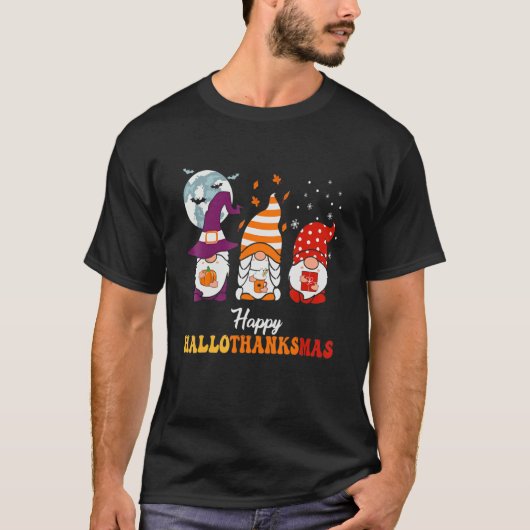 Happy Hallothanksmas Gnomes 3 T-shirt (Voorkant)