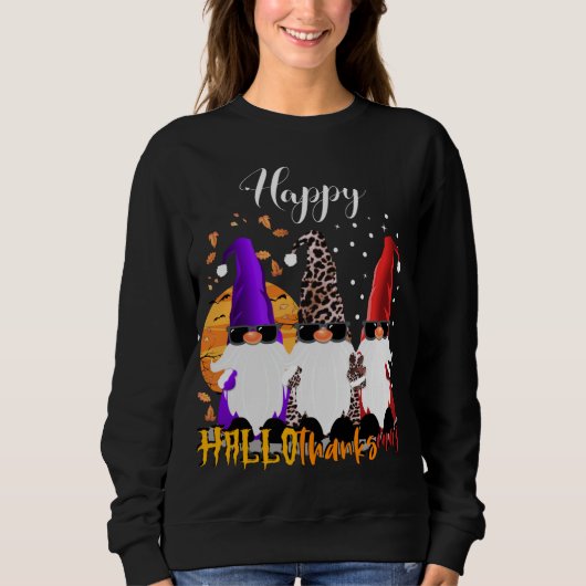 Happy Hallothanksmas Gnomes Halloween Christmas Th Trui (Voorkant)