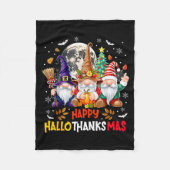 Happy Hallothanksmas Gnomes Lover Halloween Merry  Fleece Deken (Voorkant)