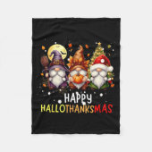Happy Hallothanksmas Gnomes Lover Halloween Merry  Fleece Deken (Voorkant)