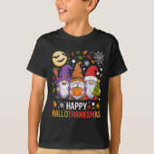 Happy Hallothanksmas Gnomes Lover Halloween Merry  T-shirt (Voorkant)