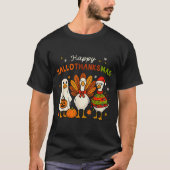 Happy Hallothanksmas Goose Halloween Thanksgiving  T-shirt (Voorkant)