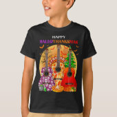 Happy Hallothanksmas Guitar Halloween Thanksgiving T-shirt (Voorkant)