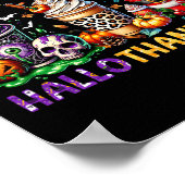 Happy Hallothanksmas Halloween Coffee Latte Bedank Poster (Hoek)