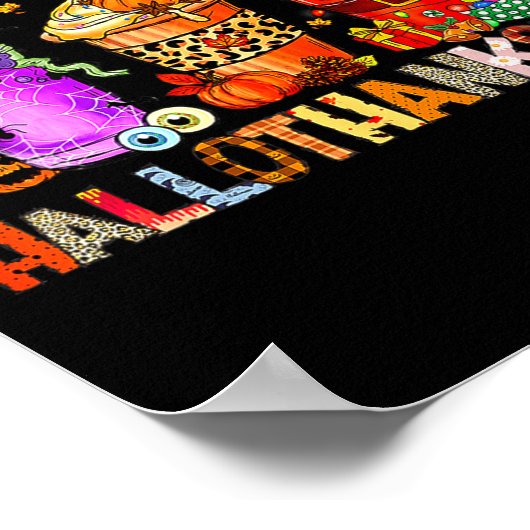 Happy Hallothanksmas Halloween Coffee Latte Thanks Poster (Hoek)