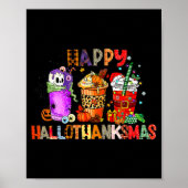 Happy Hallothanksmas Halloween Coffee Latte Thanks Poster (Voorkant)