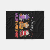 Happy Hallothanksmas Halloween Thanksgiving Christ Fleece Deken (Voorkant (Horizontaal))