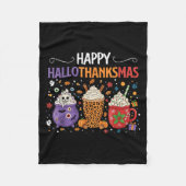 Happy Hallothanksmas Halloween Thanksgiving Christ Fleece Deken (Voorkant)