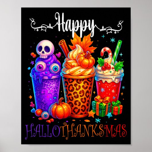 Happy Hallothanksmas Halloween Thanksgiving Christ Poster (Voorkant)