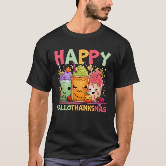 Happy Hallothanksmas Halloween Thanksgiving Christ T-shirt (Voorkant)