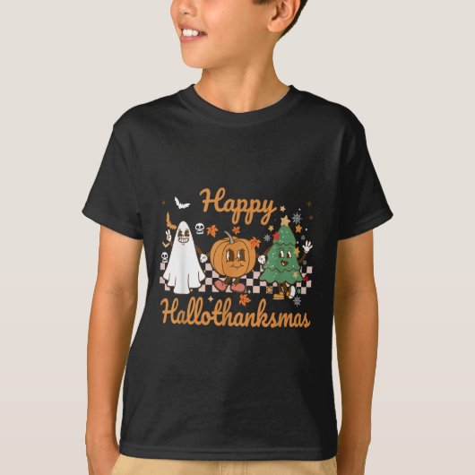 Happy Hallothanksmas Halloween Thanksgiving Christ T-shirt (Voorkant)