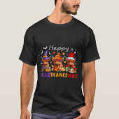 Happy Hallothanksmas Highland Koe Halloween Merry T-shirt (Voorkant)