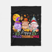 Happy Hallothanksmas Hip Lover Halloween Merry Chr Fleece Deken (Voorkant)