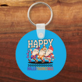 Happy Hallothanksmas Holiday Gnomes Design Sleutelhanger (Voorkant)