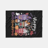 Happy Hallothanksmas Koffie Lover Halloween Merry Fleece Deken (Voorkant (Horizontaal))