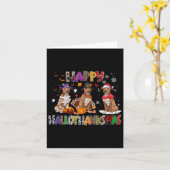 Happy Hallothanksmas Pitbull Hondenliefhebber Hall Kaart (Gele Bloem)