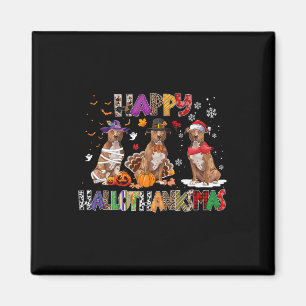 Happy Hallothanksmas Pitbull Hondenliefhebber Hall Magneet