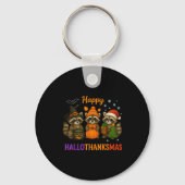 Happy Hallothanksmas Raccoon Halloween Christmas  Sleutelhanger (Voorkant)
