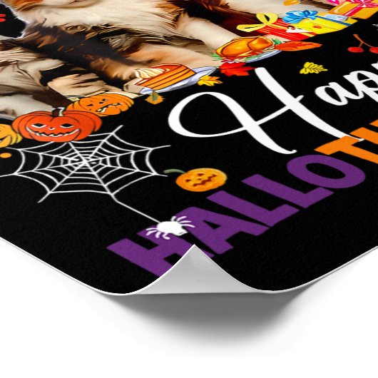 Happy Hallothanksmas Schattige Cats Halloween Than Poster (Hoek)