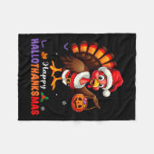 Happy Hallothanksmas Shirt Halloween Thanksgiving Fleece Deken (Voorkant (Horizontaal))