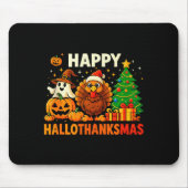 Happy Hallothanksmas Shirt, Halloween Thanksgiving Muismat (Voorkant)
