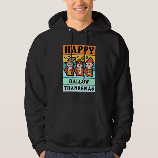 Happy Hallothanksmas Shirt Kerst Eekhoorn Hall (Voorkant)