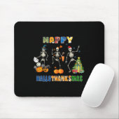Happy Hallothanksmas Skeleton Dancing Funny Hallow Muismat (Met muis)