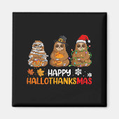 Happy Hallothanksmas Sloth Shirt Xmas Thanksgiving Magneet (Voorkant)