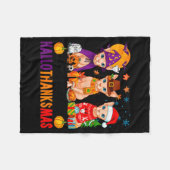 Happy Hallothanksmas Sphynx Cats Halloween Thanksg Fleece Deken (Voorkant (Horizontaal))