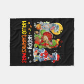 Happy Hallothanksmas Thanksgiving Dinosaur T Rex T Fleece Deken (Voorkant (Horizontaal))