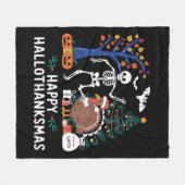 Happy Hallothanksmas Vakantie Seizoen Gift Herfst Fleece Deken (Voorkant (Horizontaal))